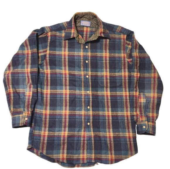 Pendleton Vintage 1960s Wool Flannel Button Down Size Medium - Picture 1 of 10